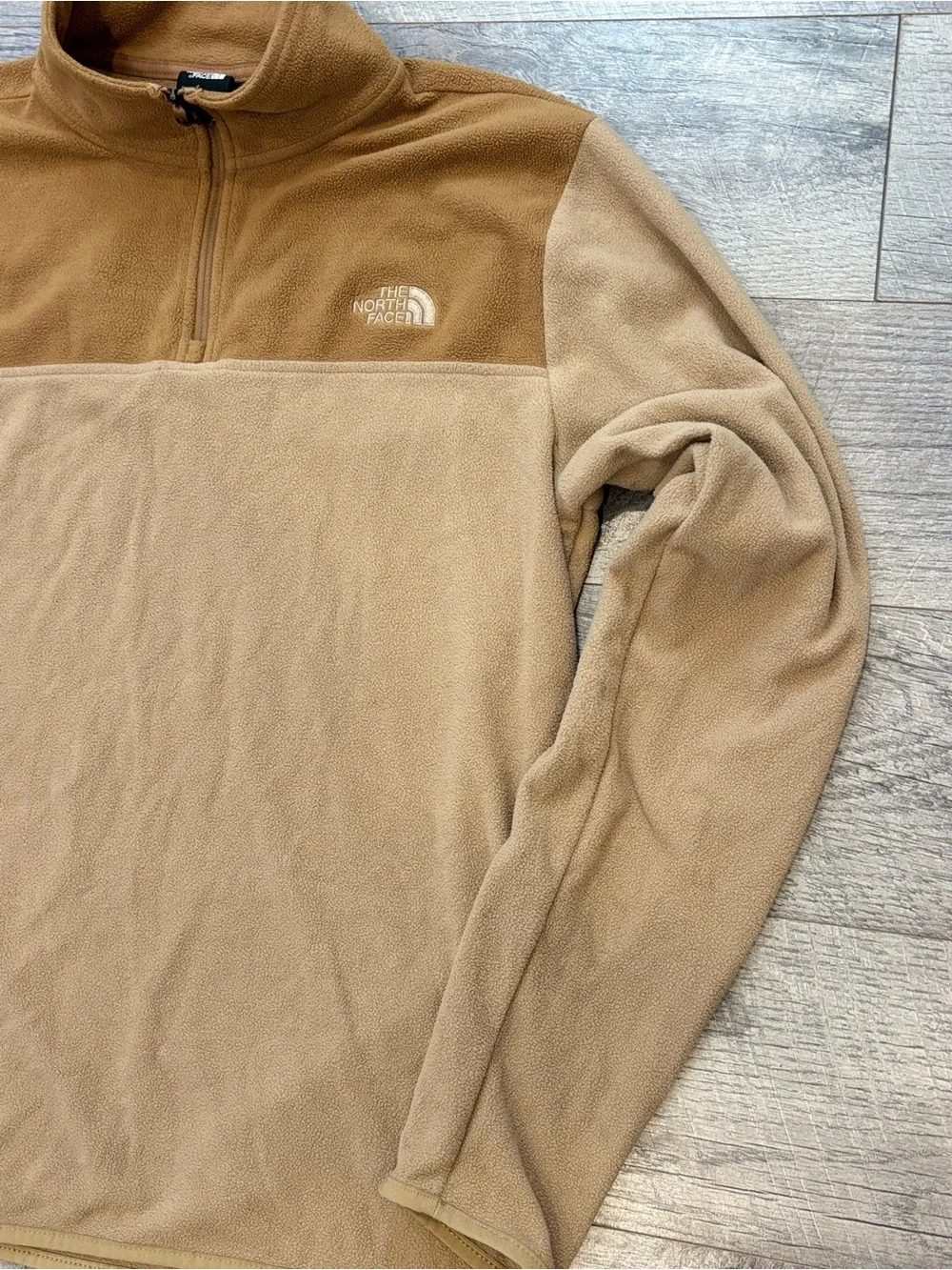The North Face Men's Two-Tone Brown/Tan Quarter-Zip Fleece